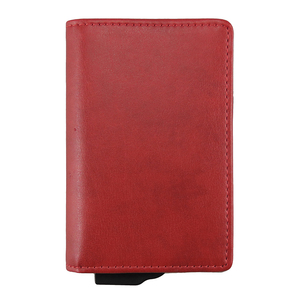 Cartera CardHoda de Aluminio y Cuero PU, Diseño Delgado y Plegable, Tarjetero para 4-6 Tarjetas, Rojo, Marrón, Negro, Unisex - Product Image 3