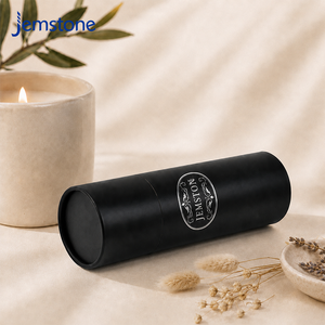 Custom Silver Stamping Printed Logo Matte Black Cylinder Box for Luxury Scented Candle Rigid Cardboard Paper Tube <b>Container</b> - Product Image 5