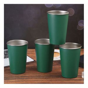 Vaso de Agua Verde de 500 ml de Acero Inoxidable para Exteriores, Vaso Práctico de Una Sola Capa - Product Image 1