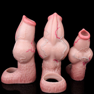 Manchon de pénis pour chien FAAK, manchon de pénis masculin réaliste, anneau de pénis, gaine de pénis, gode creux, jouets sexuels pour hommes, élargissement du pénis, couples - Product Image 5