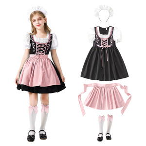 Fantasia Tradicional Bávara para Meninas, Vestido de Dirndl Alemão para Oktoberfest de Munique, com Faixa de Cabelo e Meias - Product Image 3