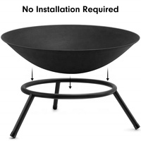 Cheminée de bois électrique pour l'extérieur, 60 w, brûleur de charbon de bois, rond profond, pour Patio et Camping, foyer métallique robuste