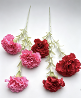 Fleurs en soie artisanales de qualité supérieure, design moderne à 3 têtes, pour la fête des mères, Pâques, Noël, décoration de la maison