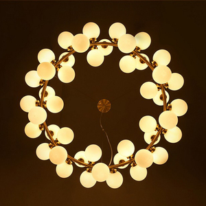 JYLIGHTING Modern White Glass Ball Chandelier Simple Bubble Hanging <strong>Light</strong> with LED/Bulb Living Room Bedroom <strong>Dining</strong> Room Lighting - Product Image 2