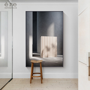 Pintura Abstracta <span class=keywords><strong>de</strong></span> Silla con Luz y Sombra sobre Lienzo, Arte <span class=keywords><strong>de</strong></span> Pared Contemporáneo Minimalista para Decoración <span class=keywords><strong>de</strong></span> Pasillo y Fondo <span class=keywords><strong>de</strong></span> Sofá - Product Image 2