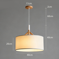 Luminaire suspendu en tissu de style scandinave moderne, luminaire suspendu en bois nordique, lustre E27 pour la décoration intérieure