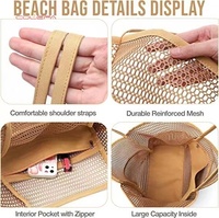 Sac à bandoulière transparent Colefa pour femme, pochette de plage tendance, sac à main en maille noire et dorée, sacs fourre-tout pour femme et fille