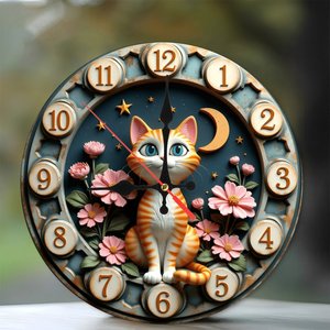 <b>Round</b> Wooden Wall Clock 25x25Cm Silent Non Ticking Modern Home Living Room Decor - Product Image 2