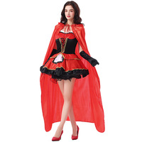 Exklusives Rotkäppchen-Prinzessinnenkleid für Erwachsene Halloween-Kostüm in Rot mit Langem Umhang TV & Film