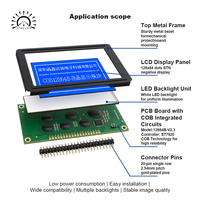 Modul LCD 12864B 128*64 Layar Tampilan Chip ST7920 3.3V 5V Tegangan Kerja Opsional Warna Lampu Latar Layar Tetap Jelas