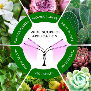 Lámpara de Cultivo de Plantas con Clip de 4 Tubos, 80W, Luz Roja, Azul y Morada, Espectro Completo, Lámpara de Mesa para Plantas - Product Image 6