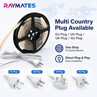 Tira de LED COB Raymates ETL 110v de Alto Voltaje con Enchufe Estadounidense, 2700k, FCOB, CRI 90, 420 LED, Flexible, IP67