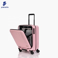 Ensemble de bagages 3 pièces à coque rigide légère avec ouverture latérale et roulettes pivotantes, fabrication sur mesure OEM. Roues de frein silencieuses classiques