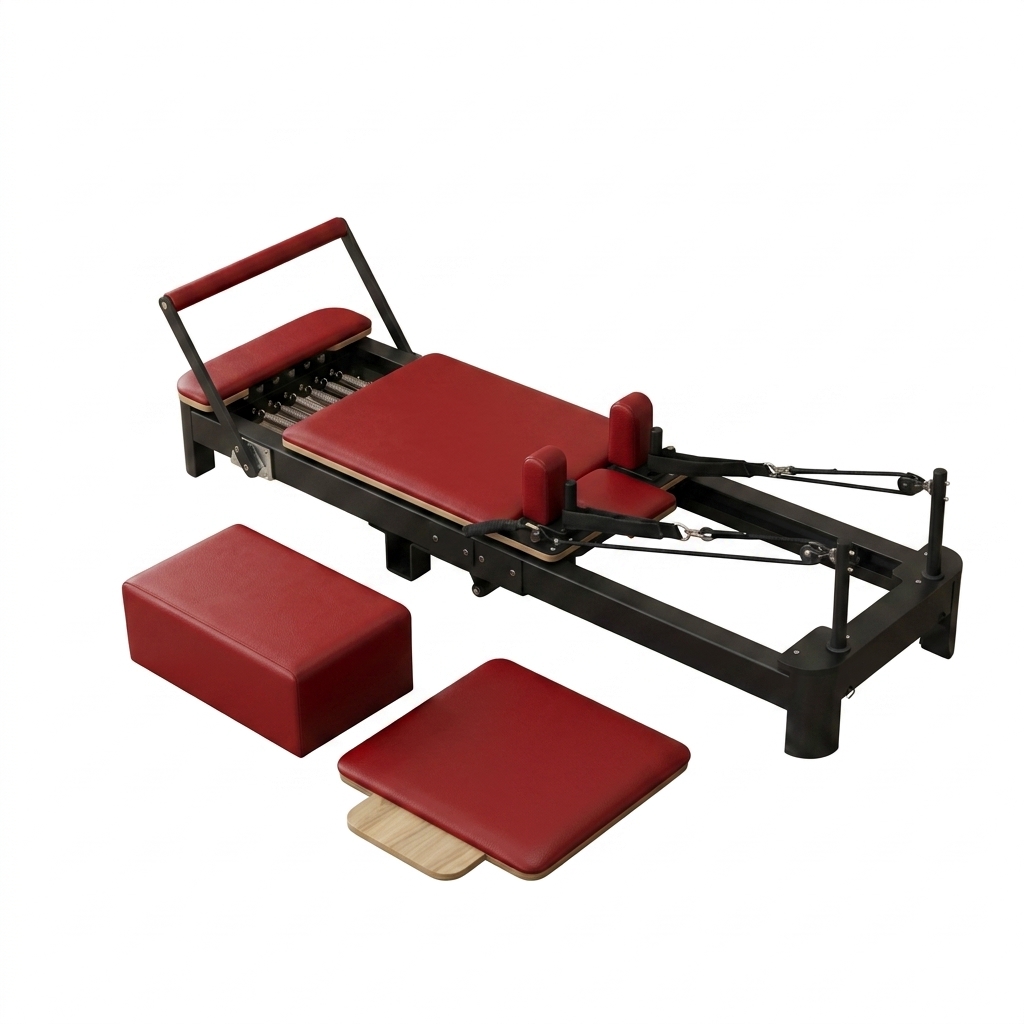 Cadre noir/Cuir rouge