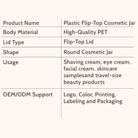Pot cosmétique rond en PP avec couvercle à clapet, réutilisable, en plastique, pour crème visage, crème corporelle, masque capillaire, emballage beauté