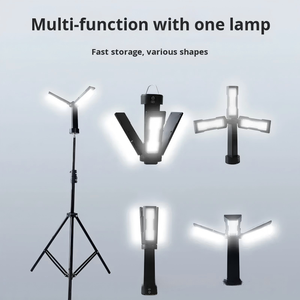 Venta Directa de Fábrica de Lámparas de Camping Multifuncionales de Tres Hojas, Lámparas de Trabajo, Atenuación Magnética, Lámparas de Emergencia para Camping - Product Image 2