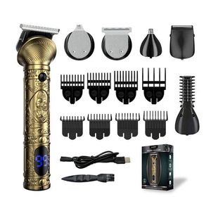 Cortadora de pelo eléctrica con pantalla digital Yoshimi, cuchilla de acero inoxidable 6 en 1 con peines para uso doméstico - Product Image 1