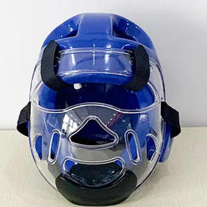 Protector de Cabeza Personalizado para Artes Marciales, Karate, Taekwondo, Boxeo, Casco de PU con Protector Facial de PVC y Protección para el Cuello - Product Image 3