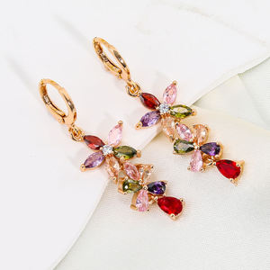 Juego de Collar y Aretes de Lujo con Baño de Oro y Circonitas en Forma de Gota de Agua para Mujer, Joyería para Compromiso, Boda y Fiesta Nupcial - Product Image 4