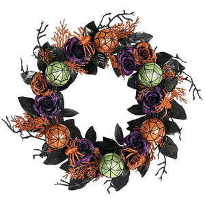 Guirnalda <span class=keywords><strong>de</strong></span> Halloween hecha a mano con telaraña y ramas secas, adorno colgante para fiestas <span class=keywords><strong>de</strong></span> Halloween, nueva guirnalda <span class=keywords><strong>de</strong></span> Halloween - Product Image 1