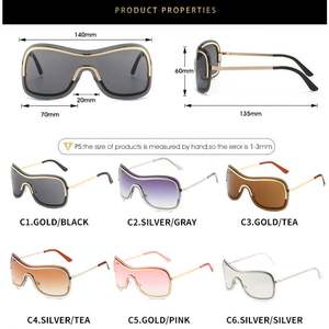Gafas de Sol con Logotipo Personalizado, Diseño Moderno para Hombre y Mujer, Lentes Grandes con Degradado, Protección UV400, Sin Montura, Estilo Y2K, Lentes de Una Pieza - Product Image 6