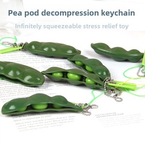 Juguete Antiestrés de Edamame con Cara Divertida, Llavero de Vaina de Guisante, Regalo Sensorial para Aliviar la Ansiedad - Product Image 2