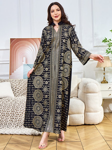 Venta al por mayor de <span class=keywords><strong>ropa</strong></span> de mujer en stock <span class=keywords><strong>para</strong></span> comercio exterior, vestido largo de fábrica con lentejuelas y estampado floral, 100% poliéster, elegante. - Product Image 4