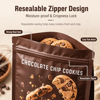 Pochette d'emballage personnalisée pour biscuits avec fermeture éclair, idéale pour les biscuits aux pépites de chocolat, les produits de boulangerie et les aliments à emporter