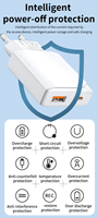 Chargeur mural USB-A Type-C ultra-fin à charge rapide PD30W HNT OEM/ODM, adaptateur d'alimentation portable pour iPhone Samsung avec prise EU