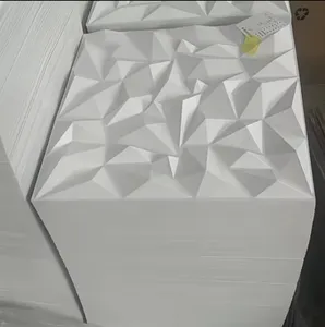 도매 실내 화이트 다이아몬드 Pvc 질감 3D 벽 패널 장식