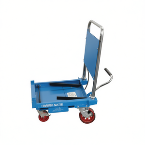 Carretilla Fervi con Altura Ajustable, Estructura de Acero y Ruedas Rojas para Uso en Almacenes - Product Image 2
