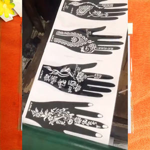 12 <strong>Styles</strong> Dark Hand <strong>Henna</strong> Tattoo Stickers Paper Temporary - Product Image 2