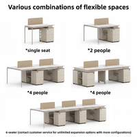 Ensemble bureau-chaise de bureau moderne et minimaliste, poste de travail pour 4 personnes, bureau cloisonné double face pour 8 personnes