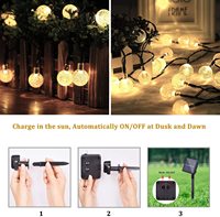 Solaire Propulsé 100 LED 39.37ft 12M En Plein Air Jardin Patio Fée Globe Boule Jeu de Lumières Chaîne Pour Fête De Vacances de Noël