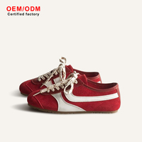 Chaussures tendance confortables en cuir véritable pour femmes, à lacets, polyvalentes, à semelle souple, légères, pour le sport et les occasions décontractées