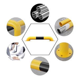 Barandilla de tubería de acero anticolisión en forma de U, tapón de rueda de estacionamiento de coche de acero metálico de 2,0 de espesor para productos de carretera - Product Image 1