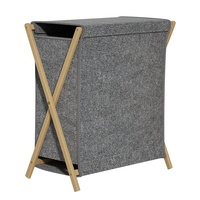 Panier à linge pliable en tissu lin-coton pour la maison, panier de rangement pour vêtements, panier à linge