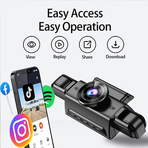 Cámara para Auto DVR de <span class=keywords><strong>4</strong></span> Canales 2K 1080P con Visión Nocturna, WiFi, Pantalla IPS, WDR, Grabador de Video Automático de 1 Año, Almacenamiento de 256 GB, Lente Dual, Impermeable - Product Image 5