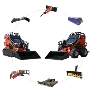 Digital mini skid steer with brush cutter hydraulic pump skid steer mini skid steer angle snow blade