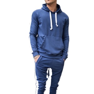 Survêtement de gymnastique 100% coton unisexe au design personnalisé pour hommes vêtements de fitness d'hiver à rayures vente en gros - Product Image 5