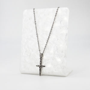 Perhiasan Mode dari Baja Anti Karat Liontin Salib Kalung Unisex Rantai Link Lucu - Product Image 5