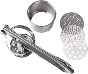 Prensa de Patatas de Acero Inoxidable con 3 Funciones, Pelador y Triturador de Patatas con 3 Discos Intercambiables para Alimentos de Bebé - Product Image 2