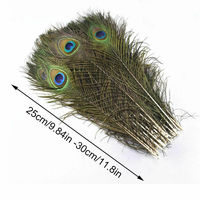 Großhandel Große Augen 25-30cm Pfauenfedern für Fliegenbinden, Basteln, Heim-Party, Bühne, Karneval, Kostüm-Dekorationen