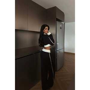 Ensemble de survêtement d'hiver Black Quill, confortable, respirant, en nylon coupe-vent, personnalisé, 2 pièces pour le jogging, taille plus, 2 pièces - Product Image 1