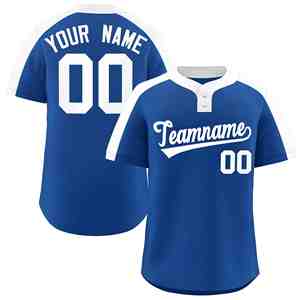 Camiseta de Softbol Clásica Blanca Real Personalizada, Auténtica, con Dos Botones - Product Image 1