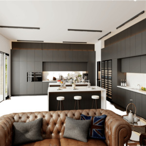 Meubles de <span class=keywords><strong>cuisine</strong></span> sur mesure avec unités murales, options multi-matériaux, service de conception gratuit, armoires murales pour appartement - Product Image 1