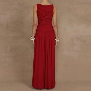 Mercancía General, Primavera 2026, Nueva Ropa de Mujer, Vestido Elegante de Estilo Europeo y Americano, Corte Entallado, Plisado, Color Sólido - Product Image 3