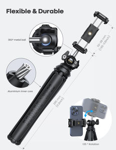 Trépied télescopique pour téléphone portable Lamicall STTP02, rotation à 360 degrés, hauteur réglable, absorption des chocs, télécommande, photographie en extérieur - Product Image 6