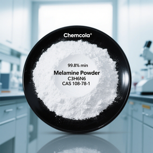 Melamina in Polvere Organica Grado Industriale Intermedio Amine C3N6H6 Purezza Minima 99,8% Chemcola Bianco Puro CAS 108-78-1 - Product Image 1