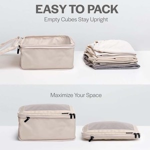 Lot de 4 cubes de compression personnalisés pour le voyage - Sacs organisateurs de bagages - Cubes de rangement à double fermeture éclair pour valises - Product Image 5